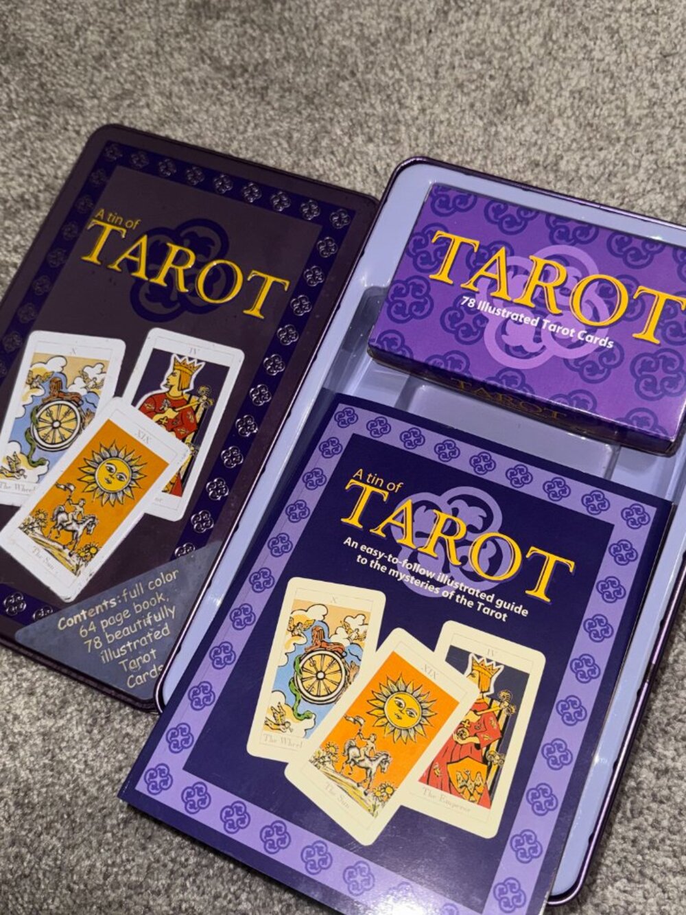 Vintage 2003 Parragon Publishing Tin of Tarot W Deck and Book